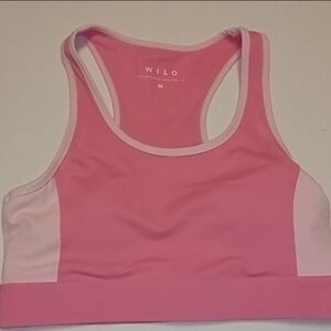 Wilo Solid Pink Women's Sports Bra Sz Medium